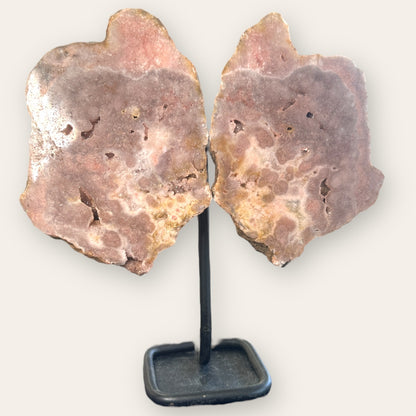 Pink Amethyst Butterfly Wings on Stand